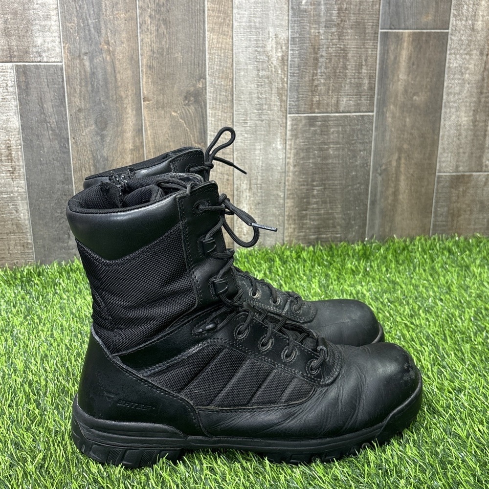 Bates Tactical Sport Mens Size 12 Black Leather Side Zip Combat Boots E02261